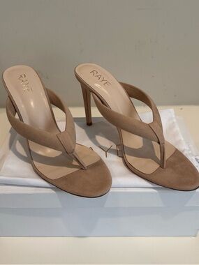 NIB - RAYE Beige Suede Thong Stiletto Sandals
